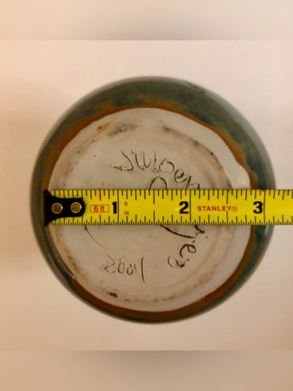Handmade Blue Ceramic Decorative Vase Signed.